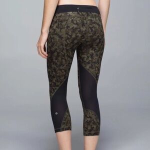 Lululemon Run Inspire Crop Leggings in Mystic Jungle Fatigue